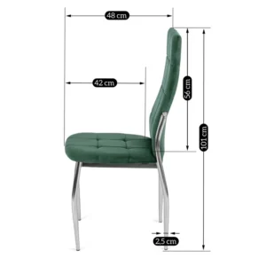 Scaun MOLLY din catifea verde — MOBILA