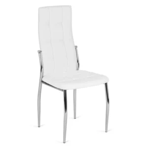 Scaun MOLLY din piele ecologică albă