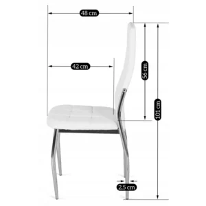 Scaun MOLLY din piele ecologică albă