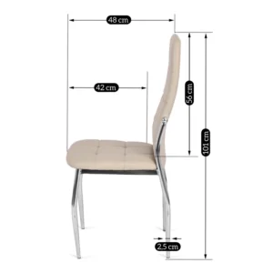 Scaun MOLLY din piele ecologică bej