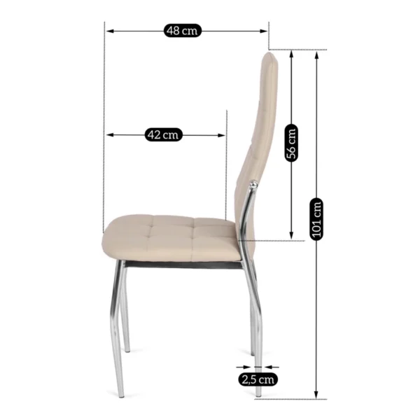 Scaun MOLLY din piele ecologică bej