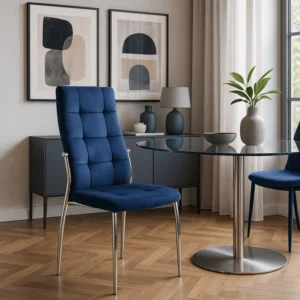 Scaun MOLLY din velur albastru marin
