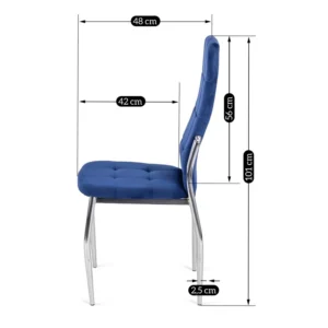 Scaun MOLLY din velur albastru marin