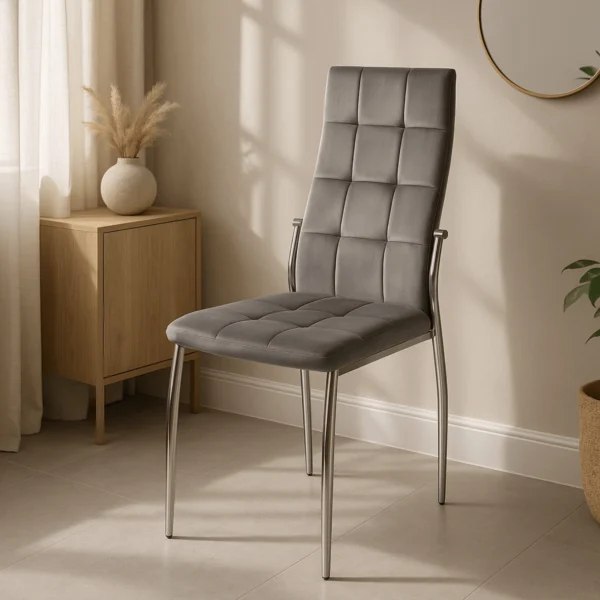 Scaun MOLLY din velur gri