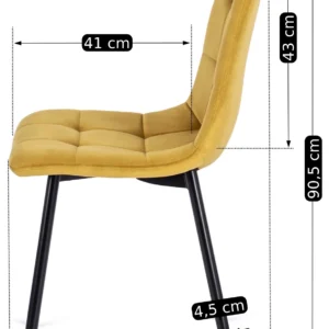 product-1853-5 Scaun PERU din catifea muștar — MOBILA