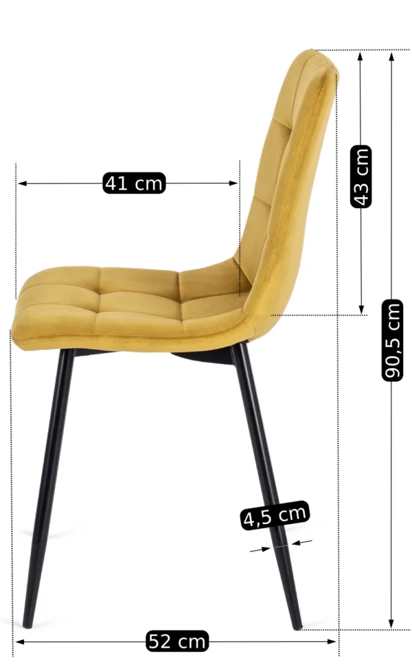 product-1853-5 Scaun PERU din catifea muștar — MOBILA