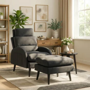 product-1861-0-1 Scaun de relaxare HENRY cu suport pentru picioare, negru