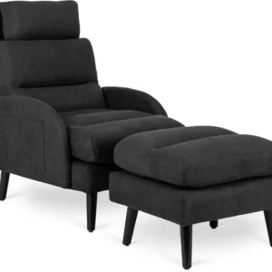 product-1861-0 Scaun de relaxare HENRY cu suport pentru picioare, negru