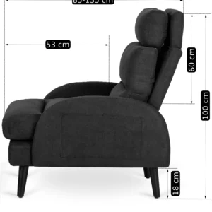 product-1861-10 Scaun de relaxare HENRY cu suport pentru picioare, negru