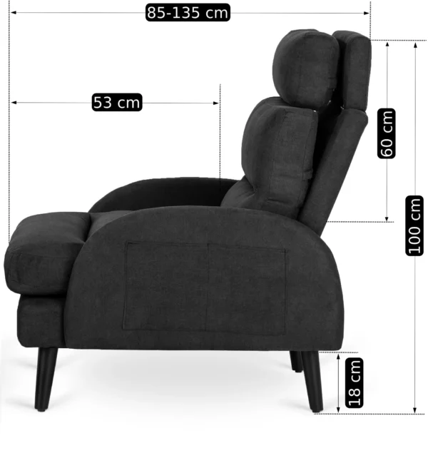 product-1861-10 Scaun de relaxare HENRY cu suport pentru picioare, negru