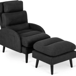 product-1861-4 Scaun de relaxare HENRY cu suport pentru picioare, negru