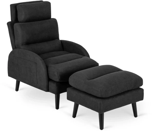 product-1861-4 Scaun de relaxare HENRY cu suport pentru picioare, negru