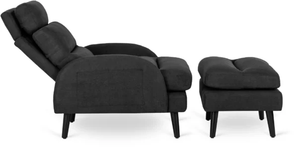 product-1861-6 Scaun de relaxare HENRY cu suport pentru picioare, negru