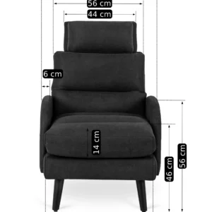 product-1861-9 Scaun de relaxare HENRY cu suport pentru picioare, negru