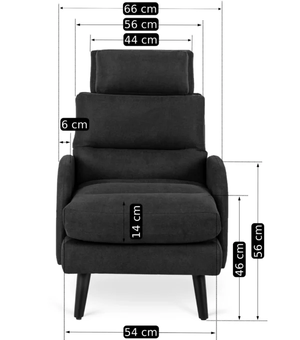 product-1861-9 Scaun de relaxare HENRY cu suport pentru picioare, negru