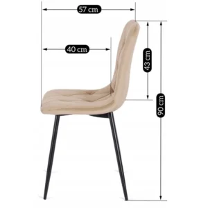 Scaun ROBIN din velur bej