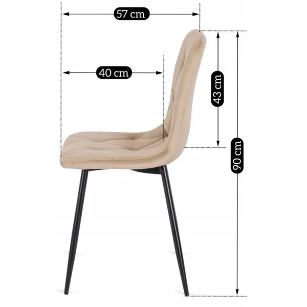 Scaun ROBIN din velur bej