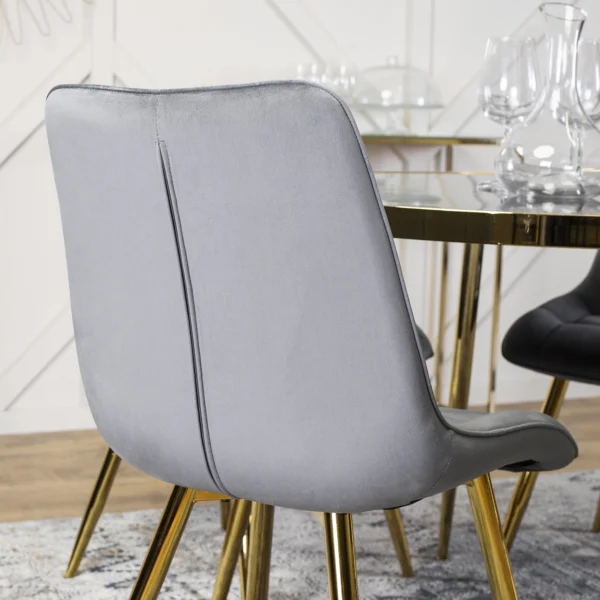 Scaun CARO din velur gri