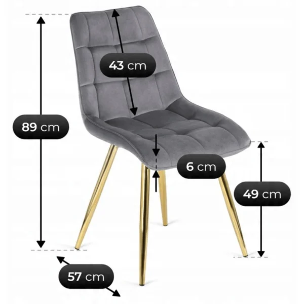 Scaun CARO din velur gri