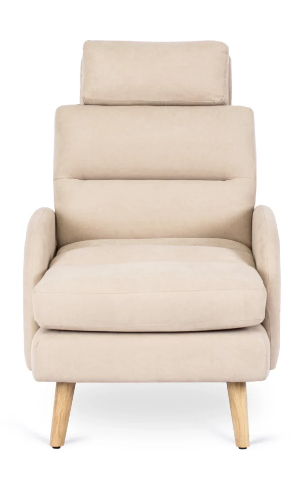 Scaun de relaxare HENRY cu suport pentru picioare, bej