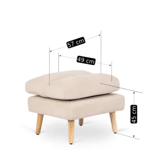 Scaun de relaxare HENRY cu suport pentru picioare, bej