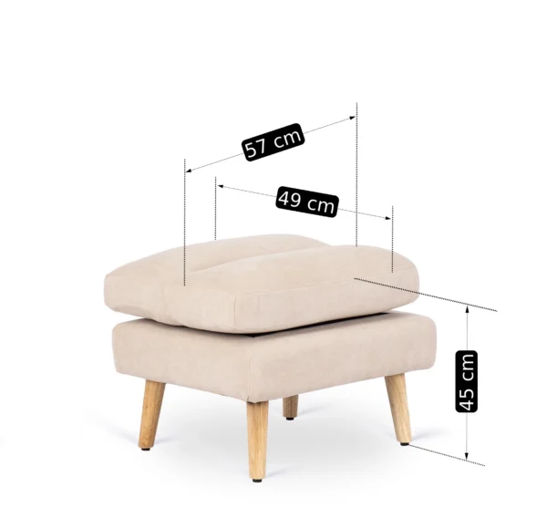 Scaun de relaxare HENRY cu suport pentru picioare, bej