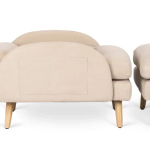 Scaun de relaxare HENRY cu suport pentru picioare, bej