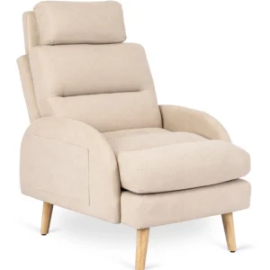 Scaun de relaxare HENRY cu suport pentru picioare, bej