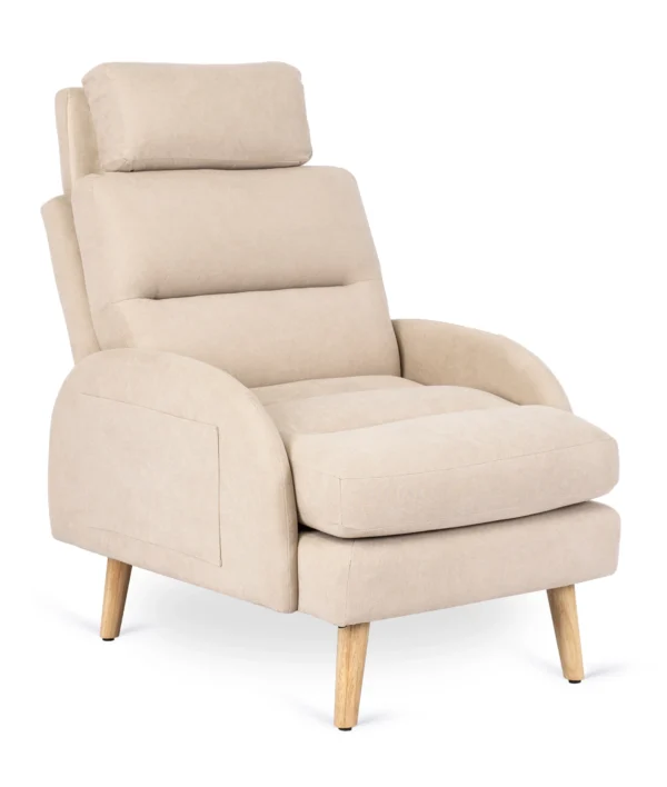 Scaun de relaxare HENRY cu suport pentru picioare, bej