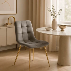 Scaun YORK din velur gri