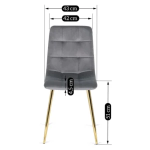 Scaun YORK din velur gri
