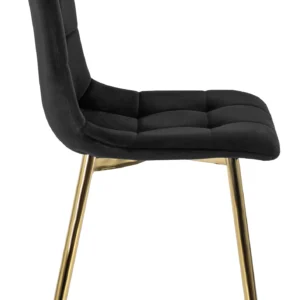 Scaun YORK din velur negru