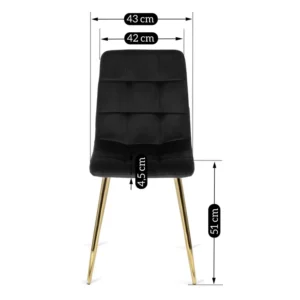 Scaun YORK din velur negru