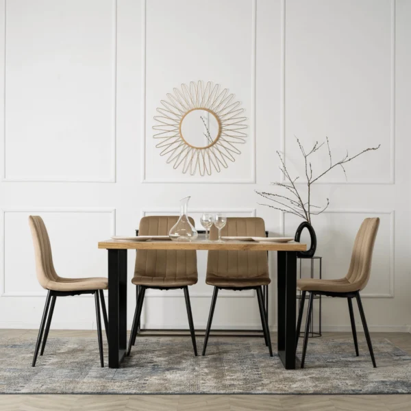 Scaun IBIS din velur bej