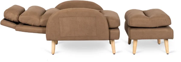 Fotoliu reclinabil HENRY cu suport pentru picioare, maro