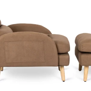 Fotoliu reclinabil HENRY cu suport pentru picioare, maro