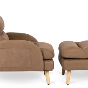 Fotoliu reclinabil HENRY cu suport pentru picioare, maro