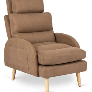 Fotoliu reclinabil HENRY cu suport pentru picioare, maro