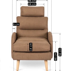 Fotoliu reclinabil HENRY cu suport pentru picioare, maro