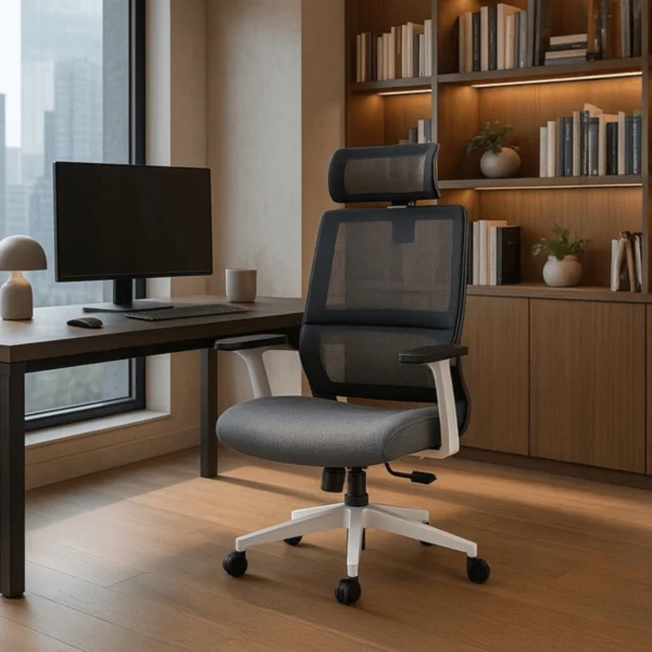 Scaun pivotant ergonomic NICKI, gri