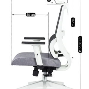 Scaun pivotant ergonomic NICKI, gri