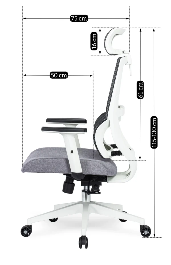 Scaun pivotant ergonomic NICKI, gri