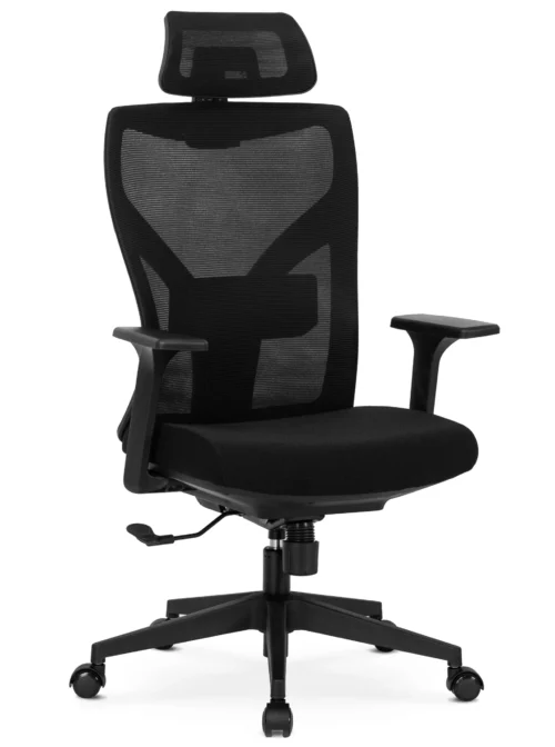 Scaun pivotant ergonomic SPIRAL, negru