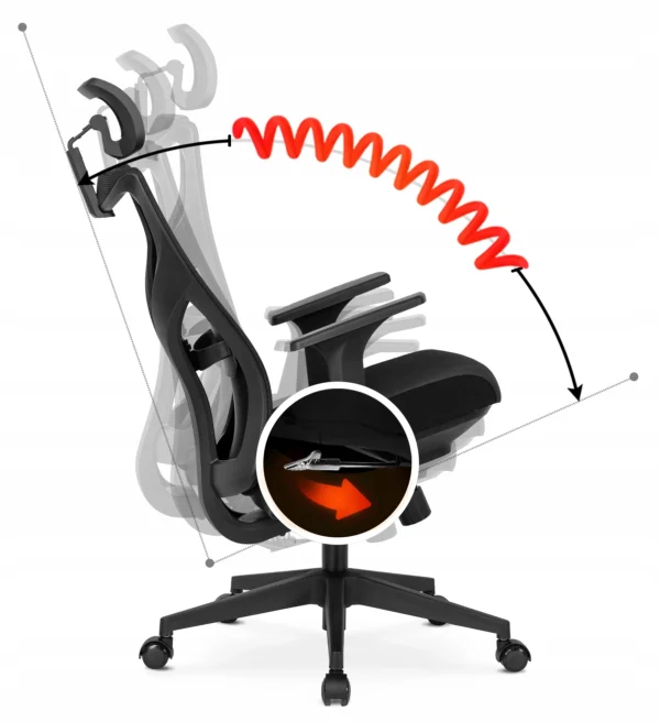 product-1992-6 Scaun pivotant ergonomic SPIRAL, negru