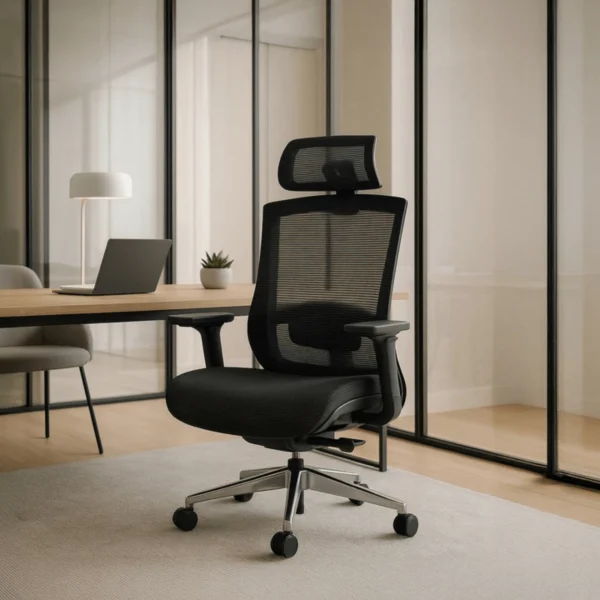 product-2003-0-1 DYLAN Fotoliu pivotant ergonomic negru — MOBILA
