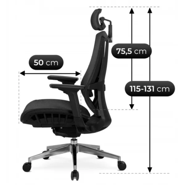 product-2003-7 DYLAN Fotoliu pivotant ergonomic negru — MOBILA