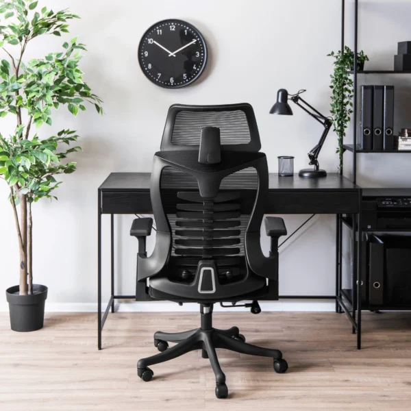 Scaun ergonomic pivotant CARET, negru