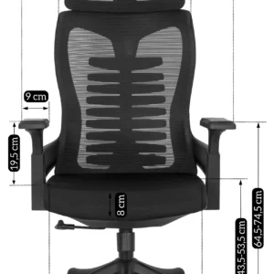 Scaun ergonomic pivotant CARET, negru