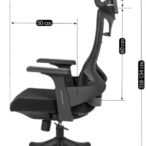 Scaun ergonomic pivotant CARET, negru