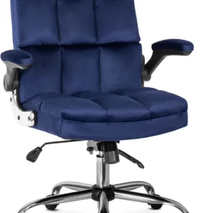 Scaun pivotant LONDON din velur albastru închis